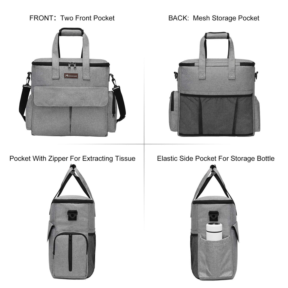 Modoker dog travel tote with multiple pockets organizes treats, toys, and gear.
