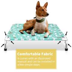 Modorki elevated dog bed outdoors on porch for versatile use
