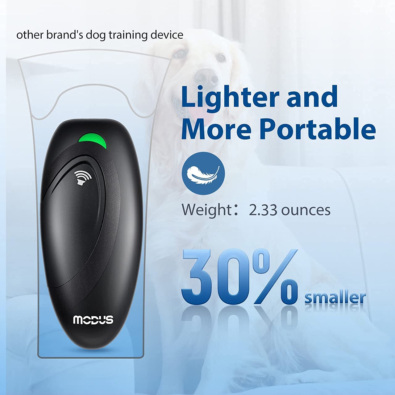 MODUS indoor use dog barking deterrent designed for compact living spaces