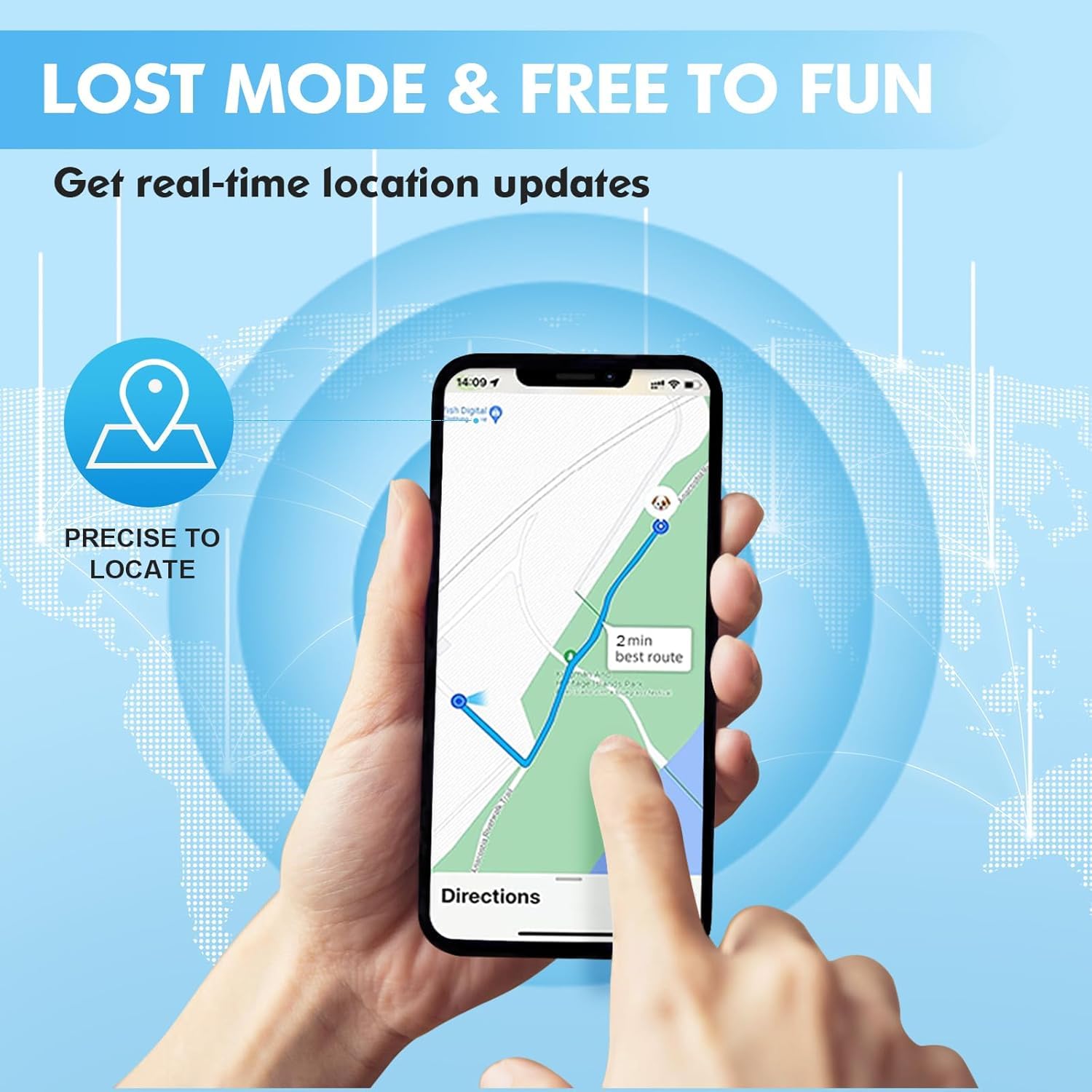MODUS real-time location view helps you check your dog's current position.