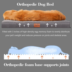 MoeQOassis orthopedic egg memory foam core supports joints for aging dogs