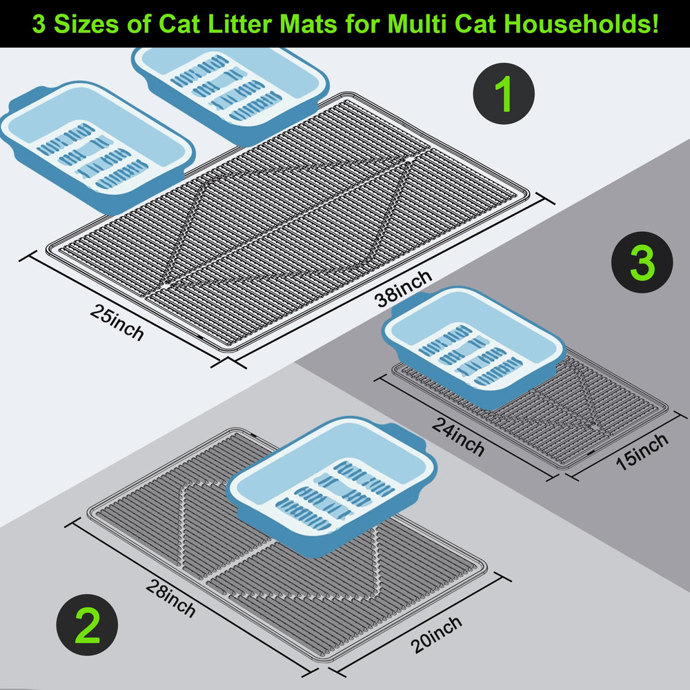 Mofason XXL litter mat silicone waterproof surface protects floors from spills.