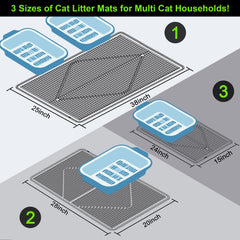 Mofason XXL litter mat silicone waterproof surface protects floors from spills.