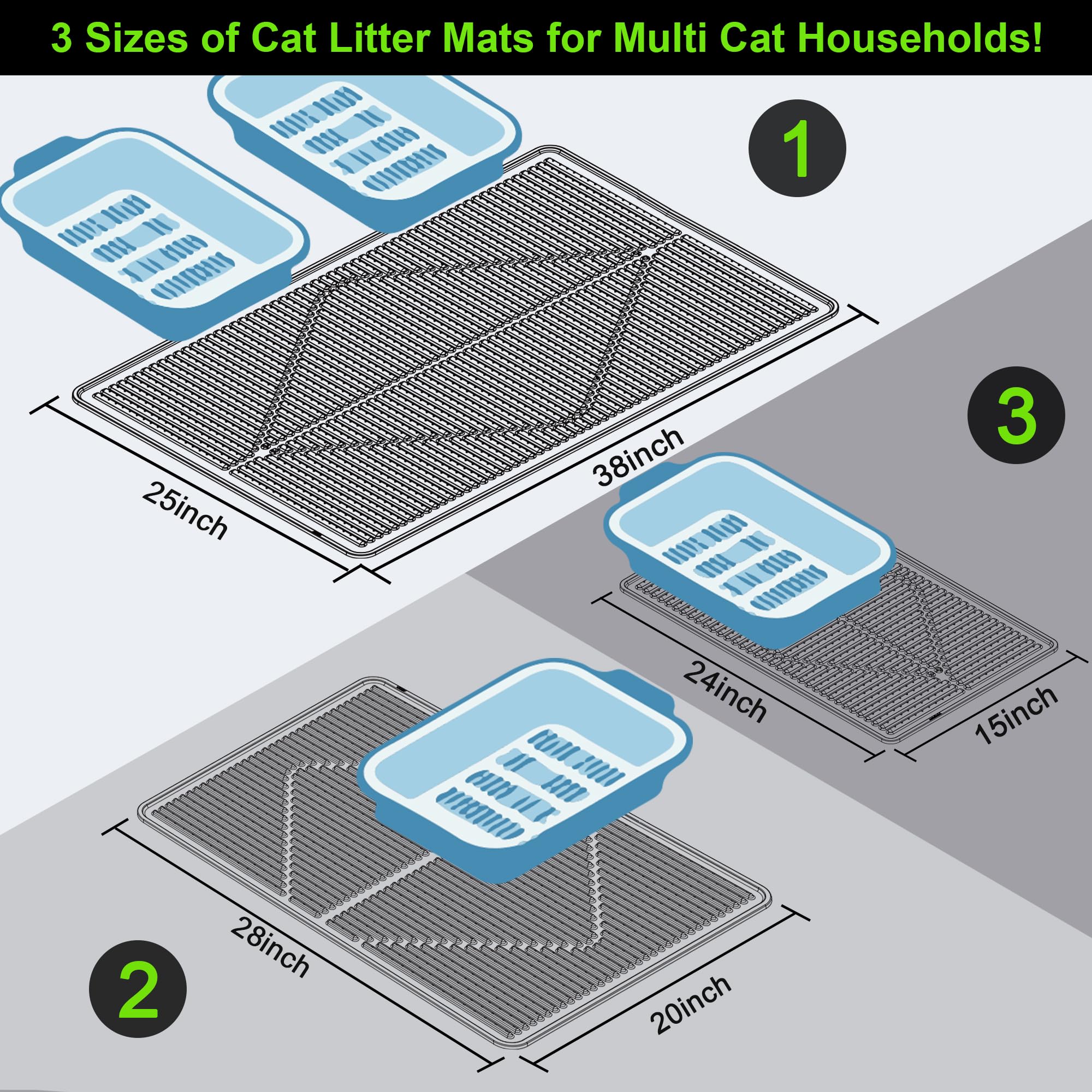 Mofason waterproof cat litter mat prevents urine leaks for easy cleanup