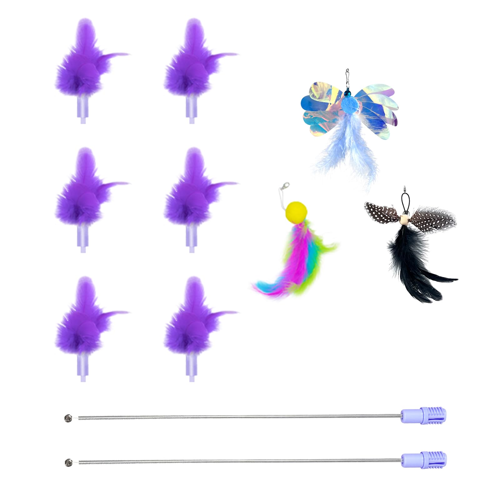 MOHAYA soft feathers replacement kit closeup for engaging indoor cat play