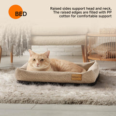 MOHAYA bed scratch pad close-up shows durable jute resisting scratching and chewing.