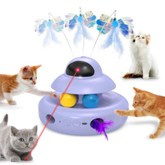 MOHAYA 4-in-1 interactive cat toy with butterfly for engaging indoor play and chase fun.