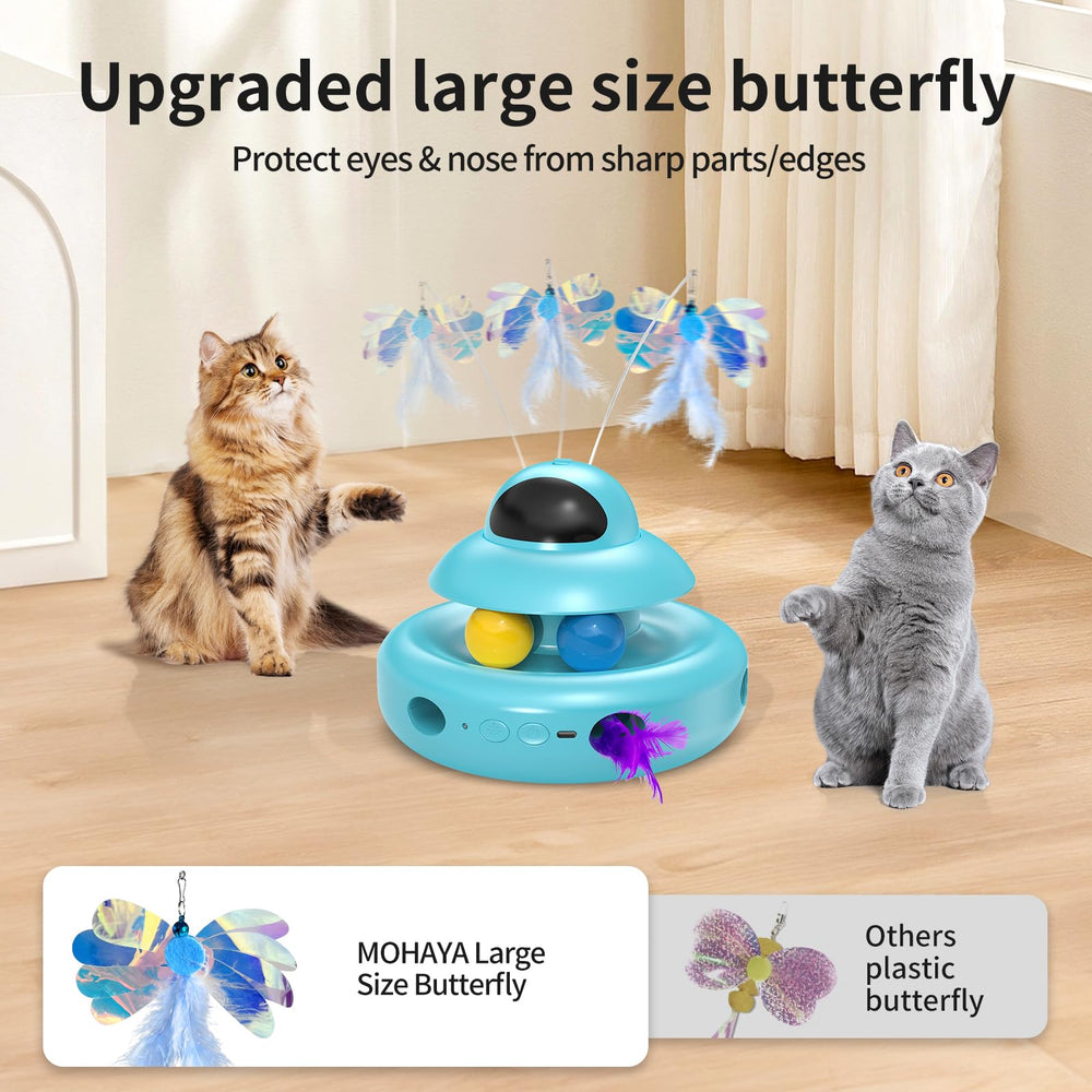 MOHAYA Cat Toys compact 4-in-1 setup fits small spaces.
