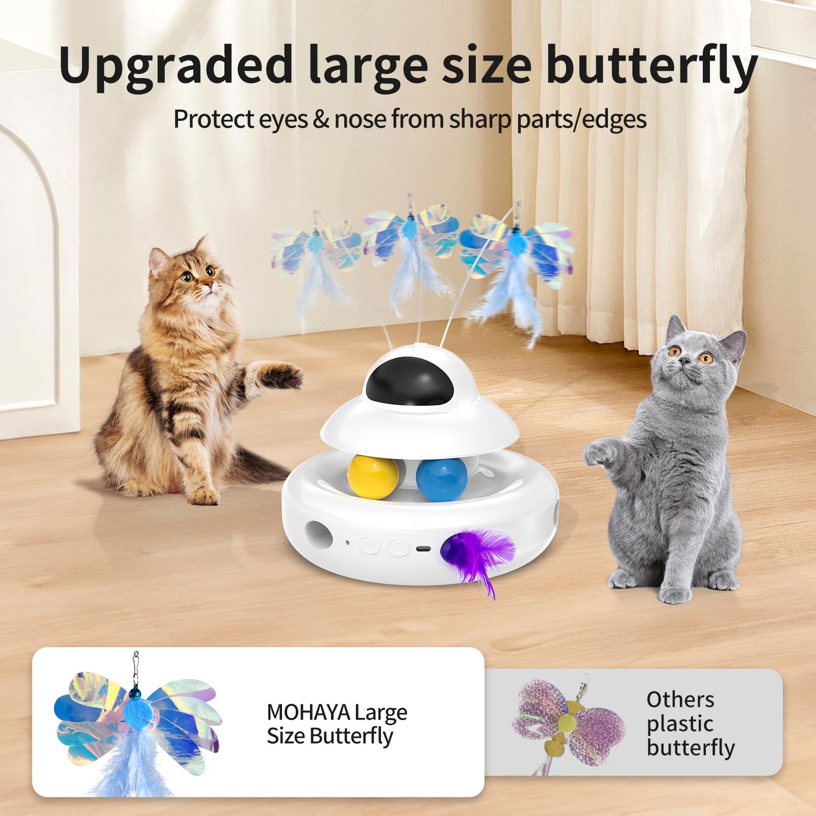 MOHAYA USB-charging toy eliminates battery replacements for convenient playtime.