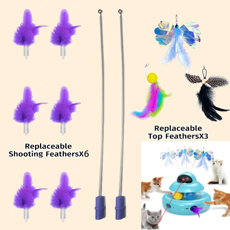 MOHAYA kitty playtime indoors feathers replacement for extended toy sessions