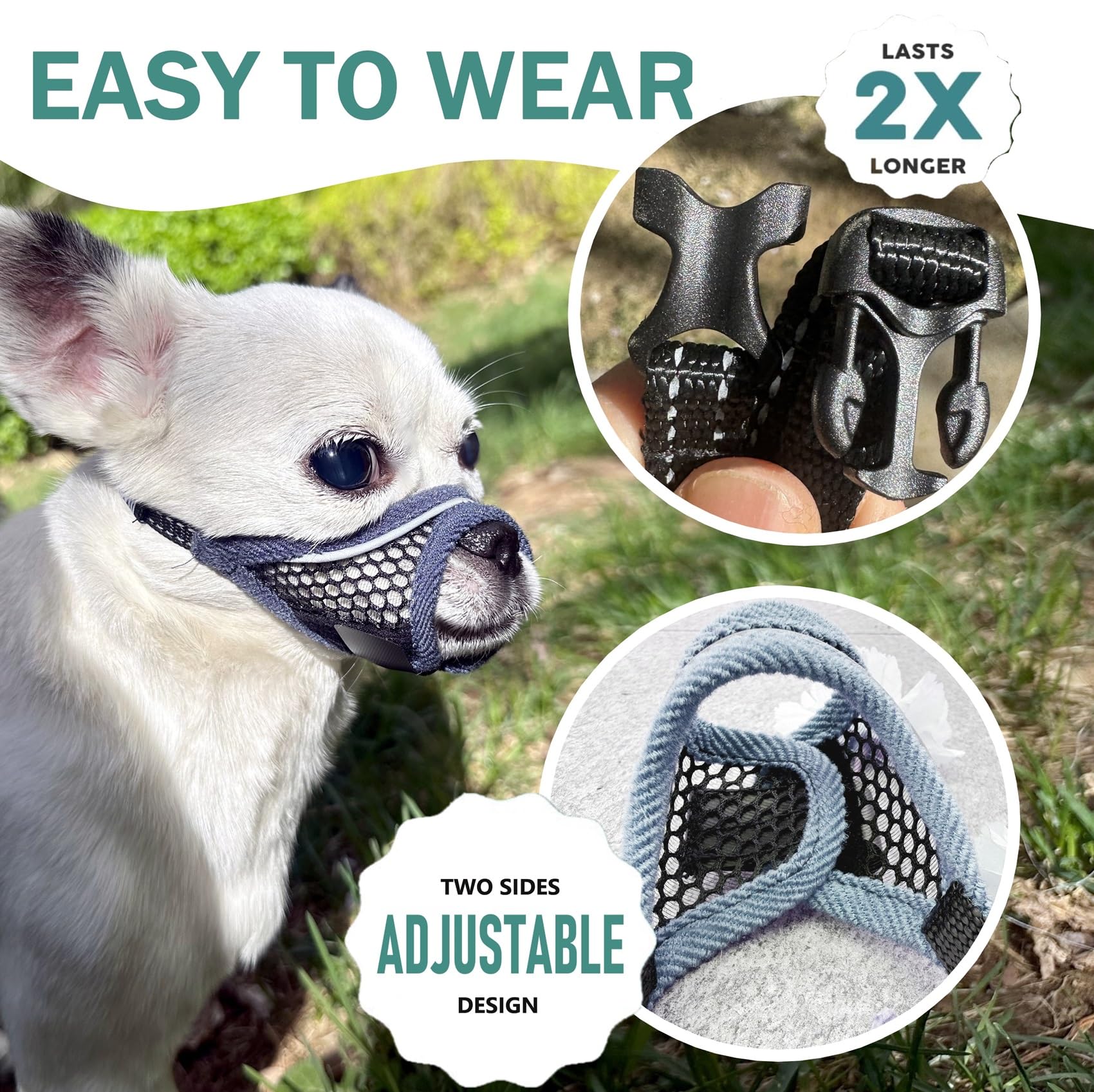 MoiiLavin short snout friendly muzzle design for secure wear