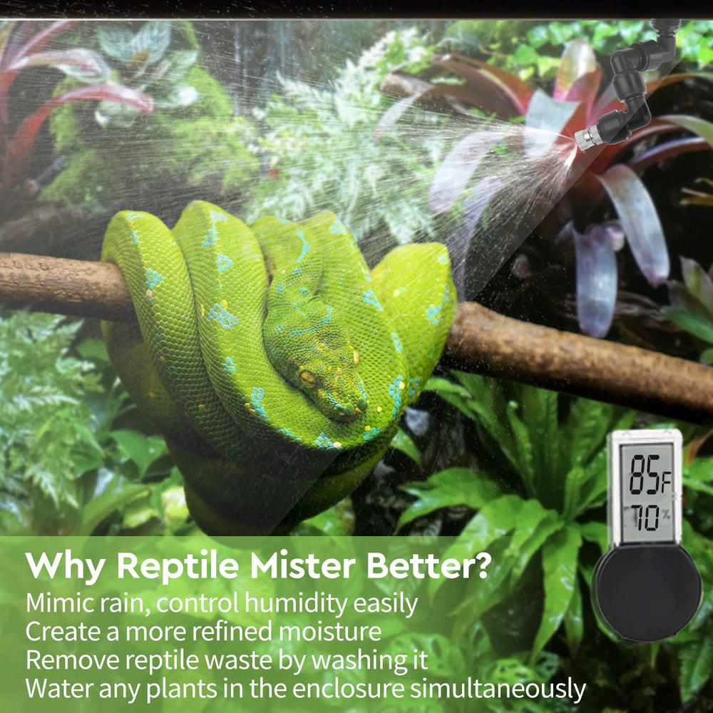 Moistenland reptile humidifier 360 rotation nozzles enabling full terrarium coverage