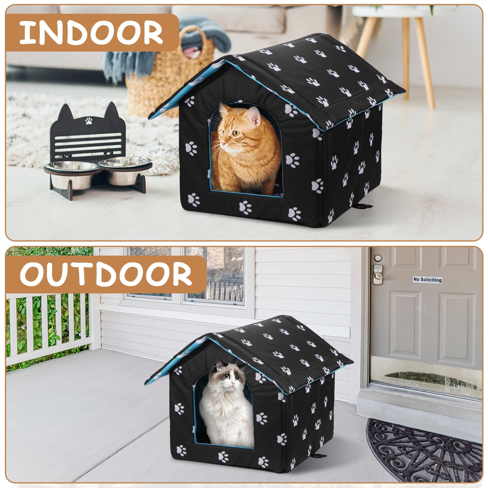 MOJIEZUO outdoor pet shelter includes four tent stakes.