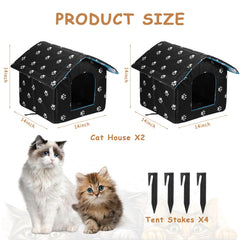 MOJIEZUO weatherproof cat house with top zipper for quick access.