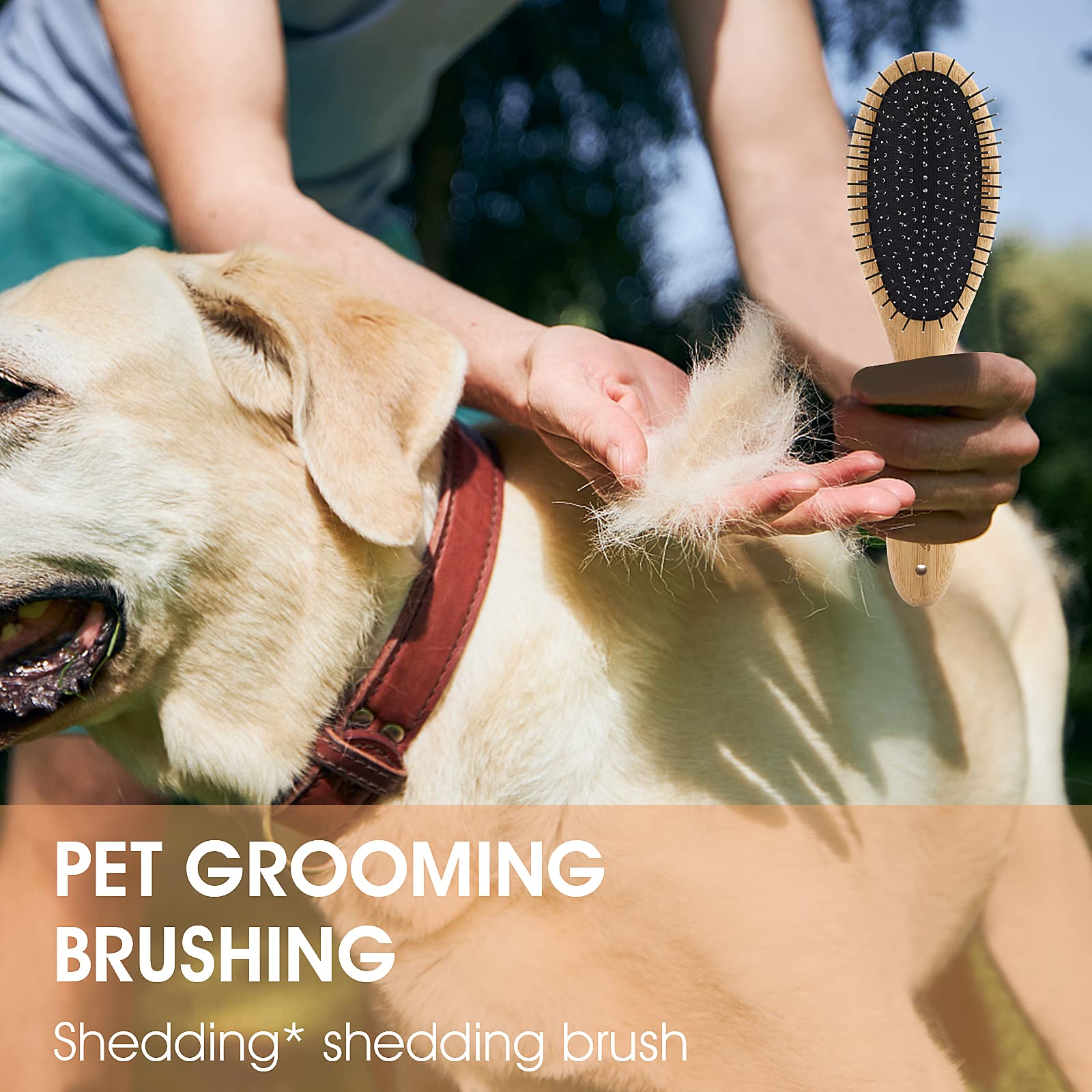 Molain airbag wooden comb pin brush features flexible cushion to prevent skin scratches.