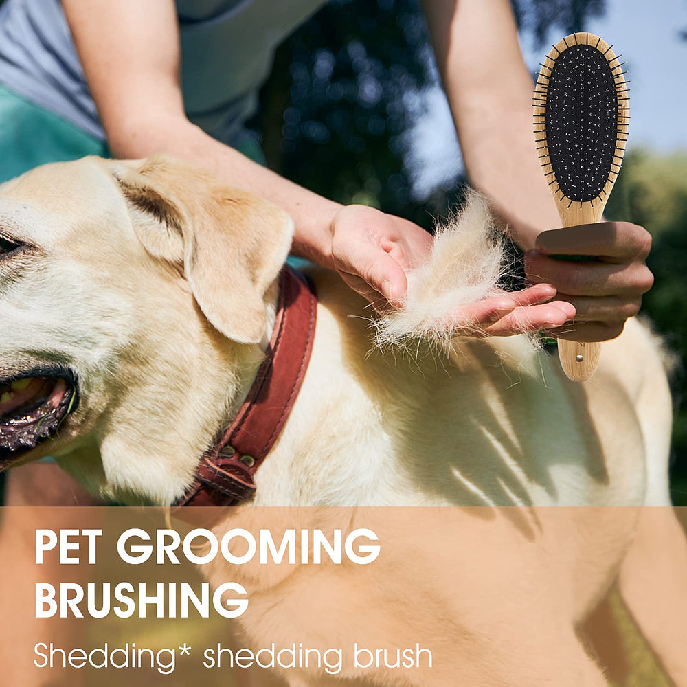 Molain airbag wooden comb pin brush features flexible cushion to prevent skin scratches.
