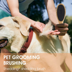 Molain airbag wooden comb pin brush features flexible cushion to prevent skin scratches.