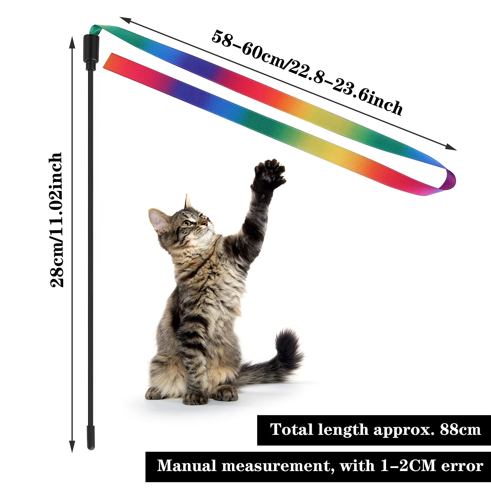 Molain cat wand colorful ribbon refills promise engaging, safe chasing games.