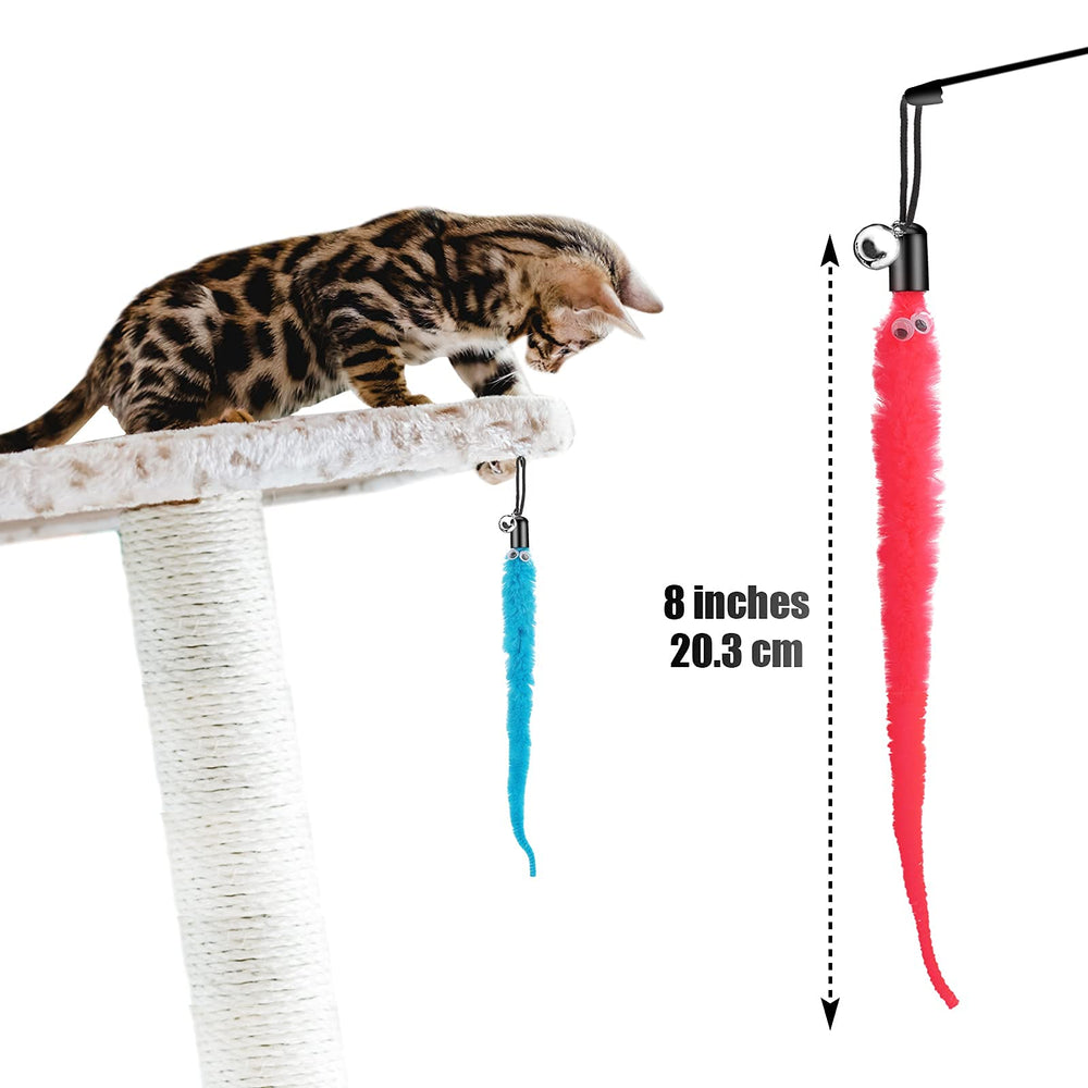 Molain cat wand refill worm-bell pink sparks playful hunting during interactive sessions.