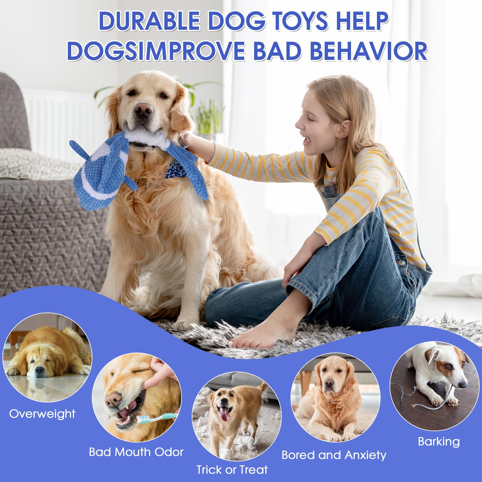 Molantaule dog toy crinkle sound adds engaging noise for active play