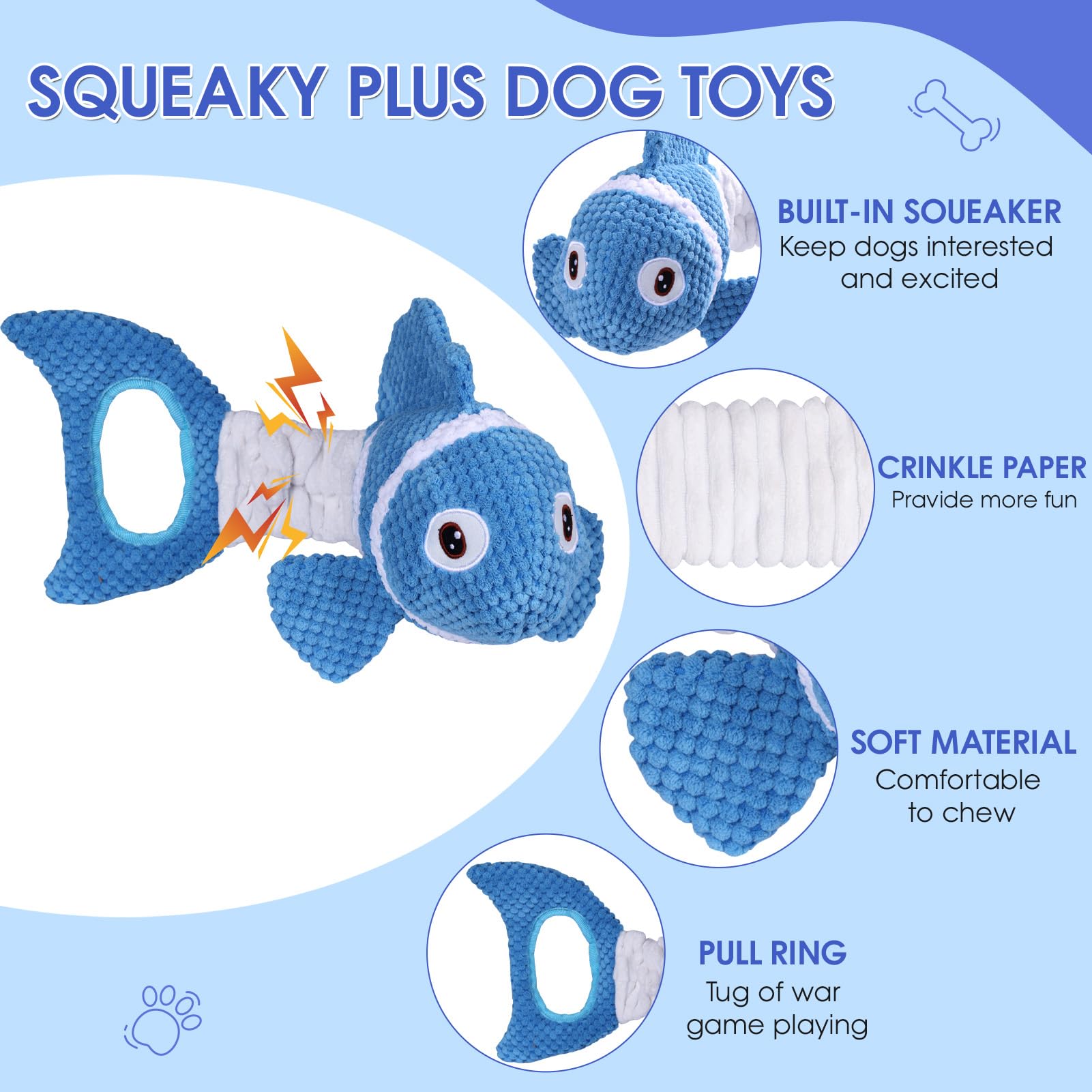 Molantaule dog toy realistic eyes invite natural play and companionship