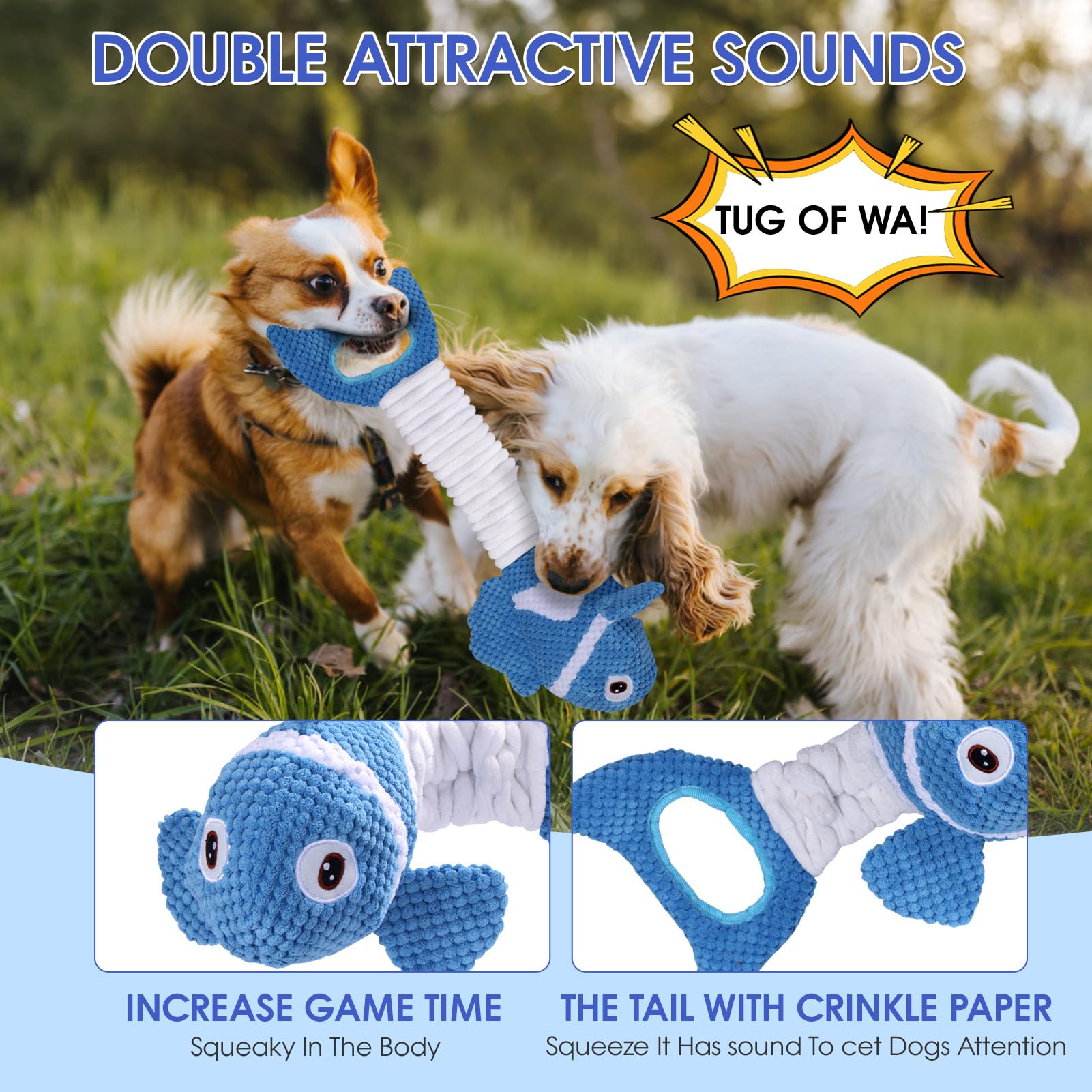 Molantaule dog toy telescope body supports dynamic, stretching play
