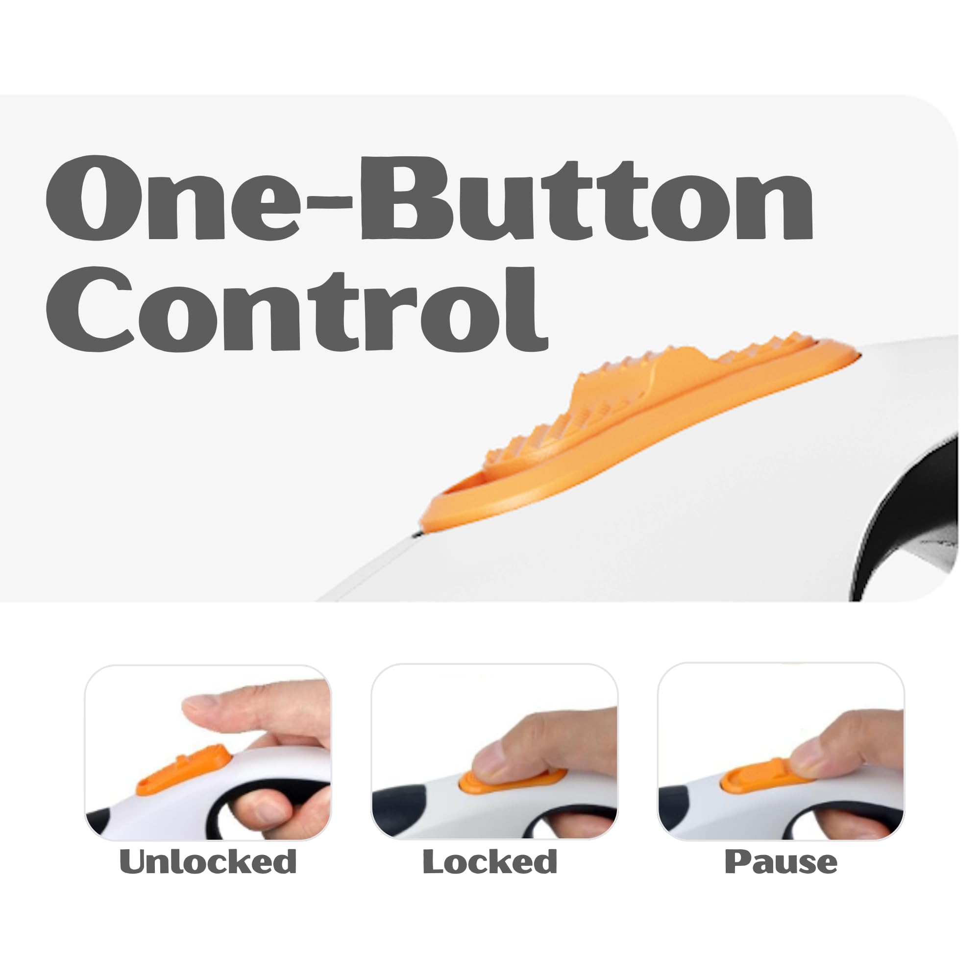 MOLNY one-button control simplifies lock and release during strolls.