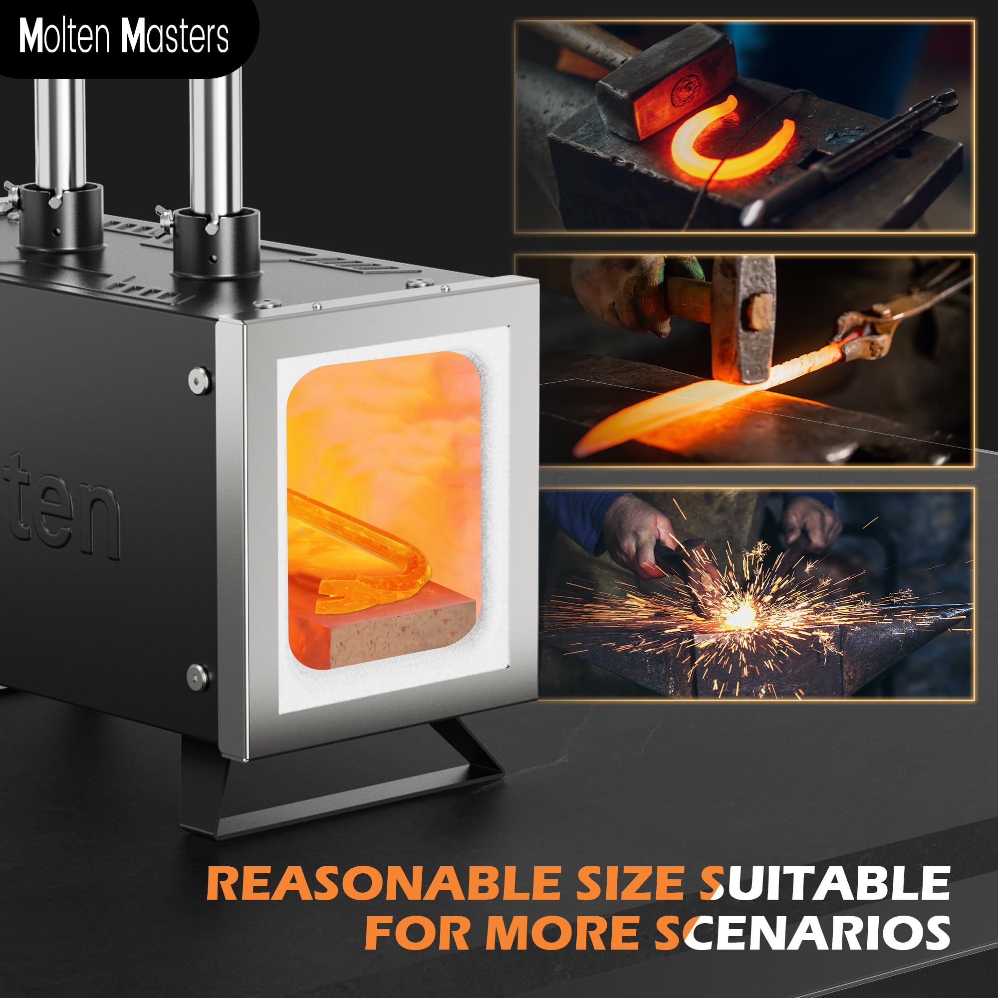 Molten Masters MMasters 2-Burner Forge 1-inch insulation preserves heat
