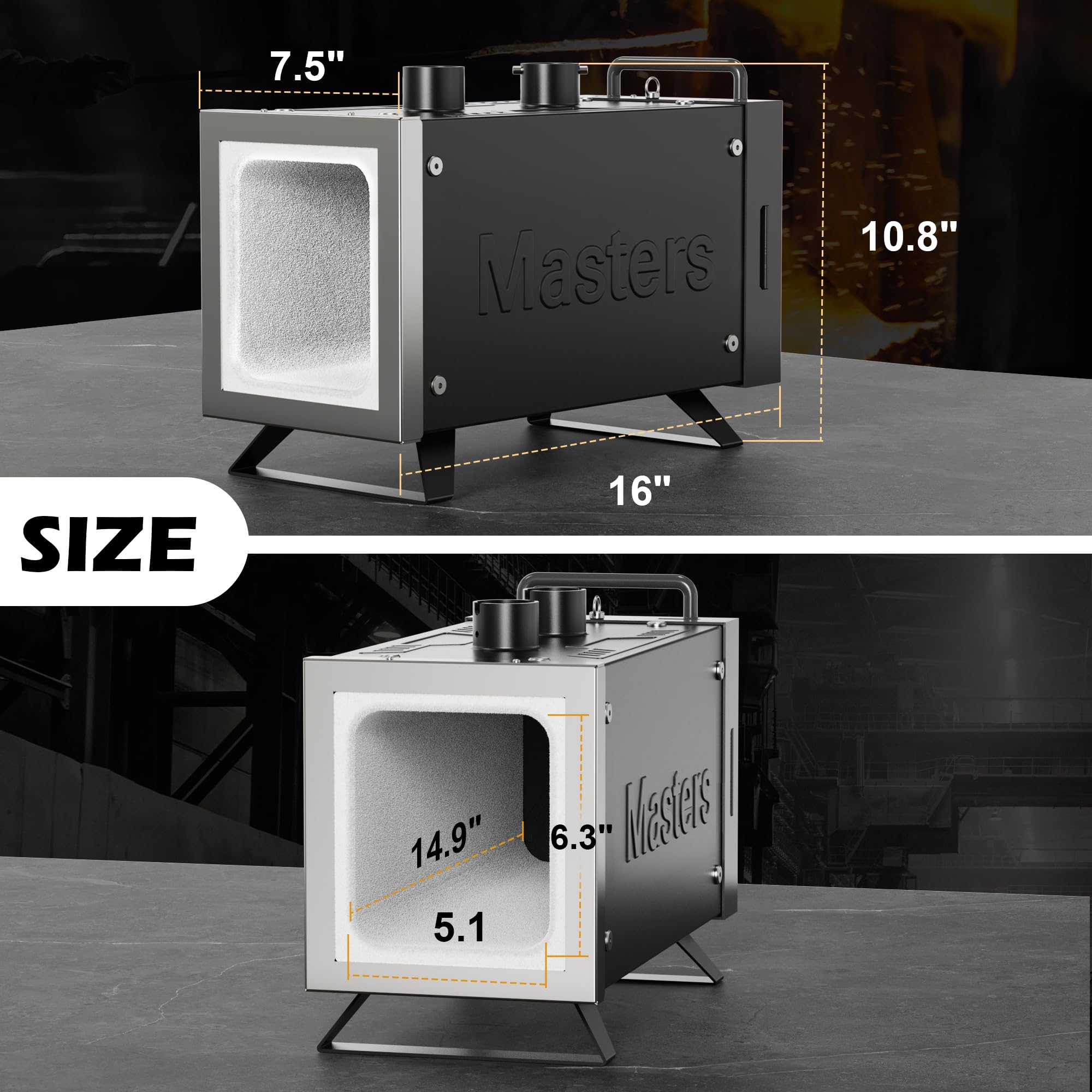Molten Masters MMasters 2-Burner Forge removable door detail enhances workspace