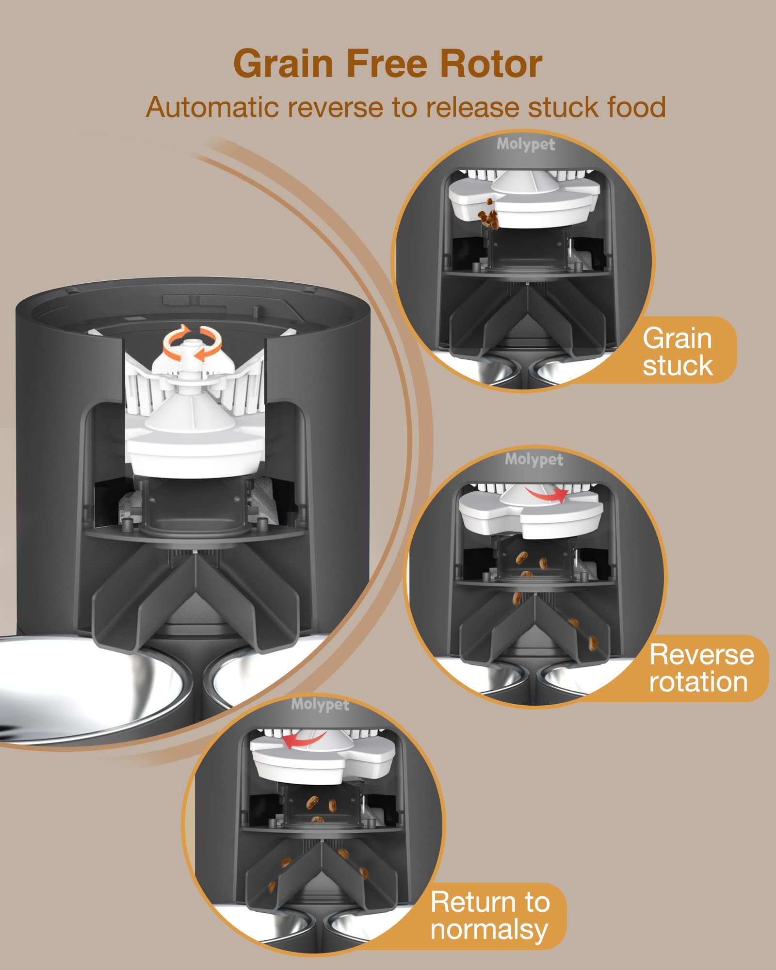 Molypet dual power supply option for uninterrupted feeding.