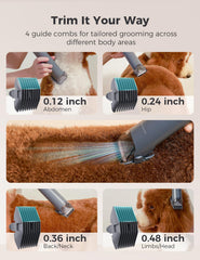 MomcozyPet FurEase nozzle cleaning head clears hair from sofas and carpets.