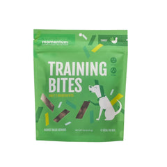 Momentum Carnivore Nutrition freeze-dried turkey training bites packaging keeps treats fresh and easy to grab during training.