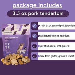 Momentum Carnivore pork tenderloin treats dog-cat-enjoying shows versatile protein for pets