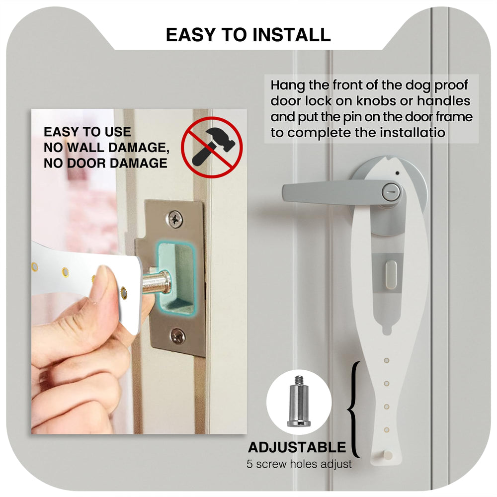 Momoga cat door latch installs without tools, quick and damage-free on standard doors.