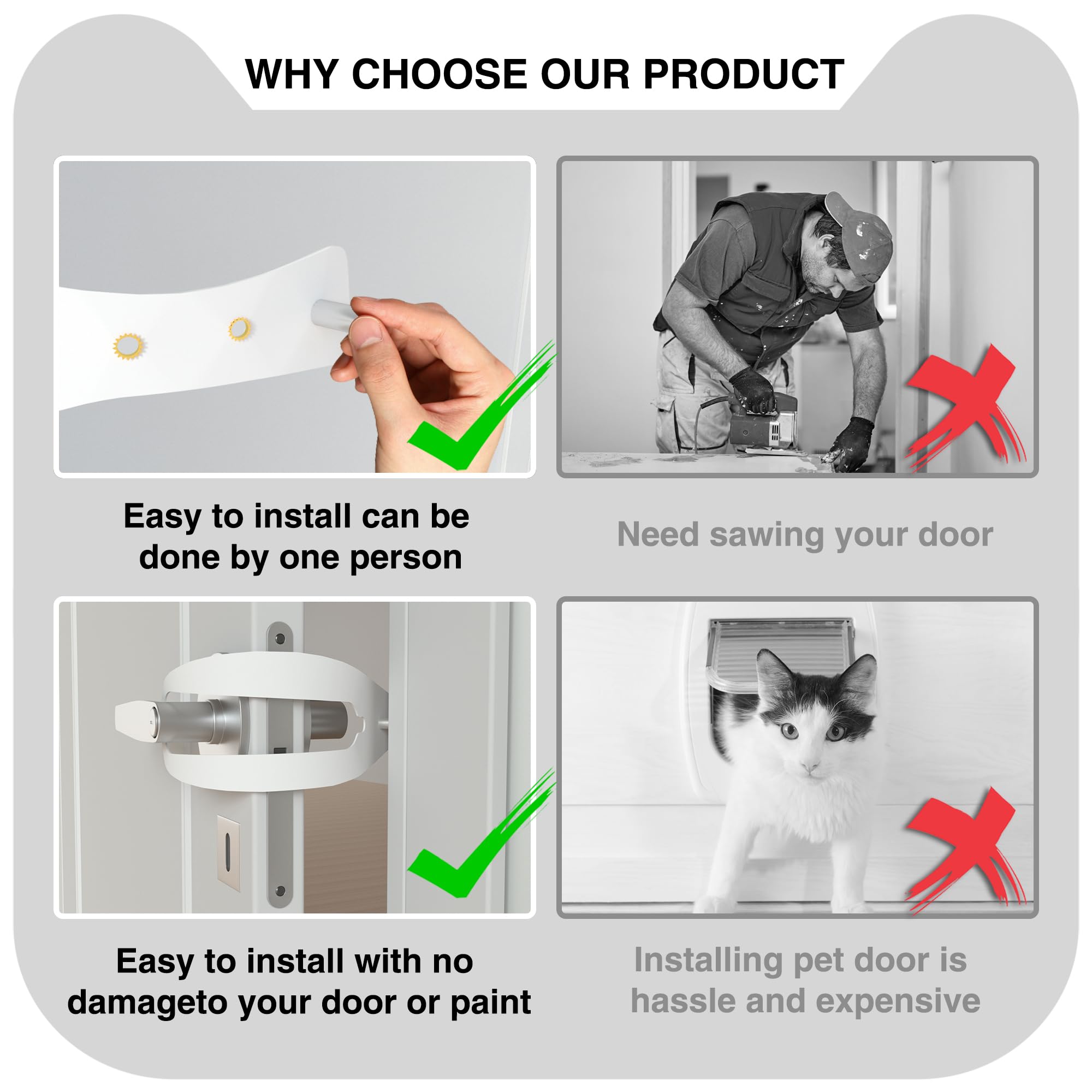 Momoga travel-ready latch keeps cats safe and dogs out during trips.
