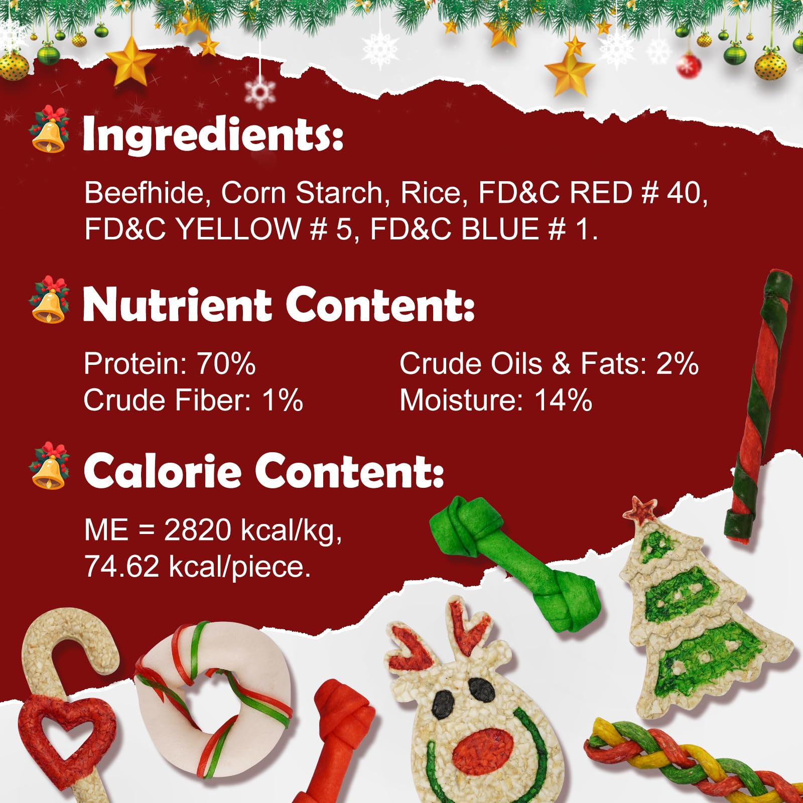 MON2SUN packaging shows Christmas treats variety for dogs