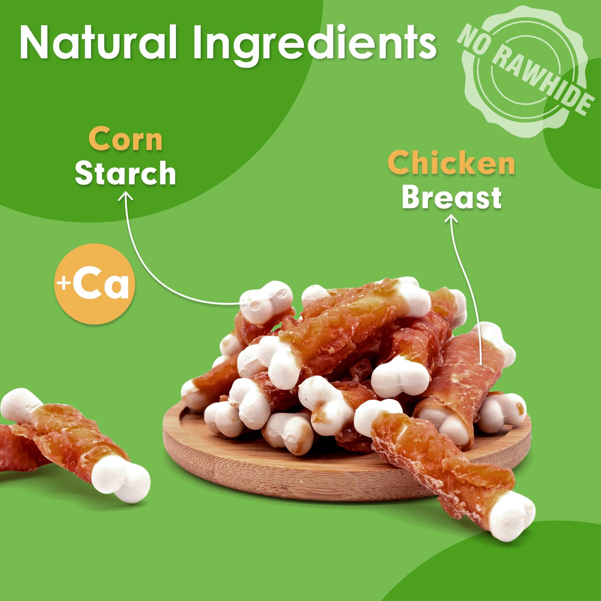 MON2SUN chicken-wrapped calcium bone close-up showing chewy texture and protein-rich bite