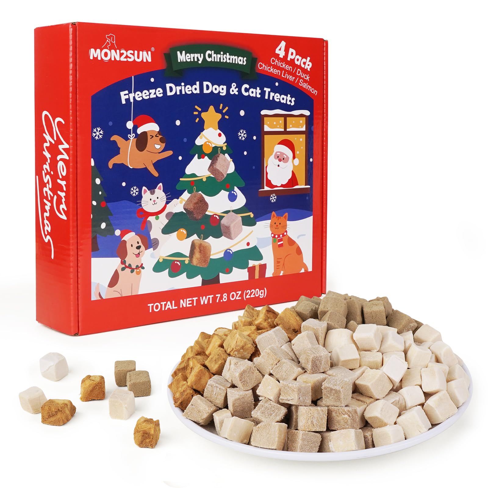 MON2SUN christmas box packaging shown, giftable holiday snacking.