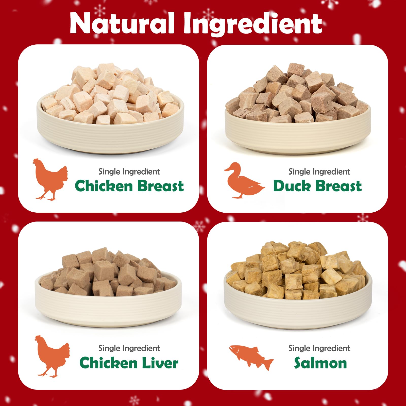 MON2SUN four-flavor freeze-dried collection shown, versatile for dogs and cats.