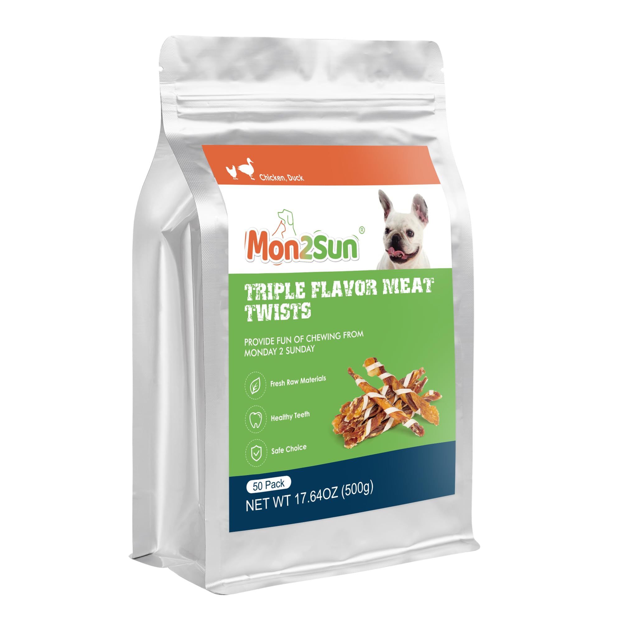 MON2SUN dog-snack time scene highlights multi-flavor appeal