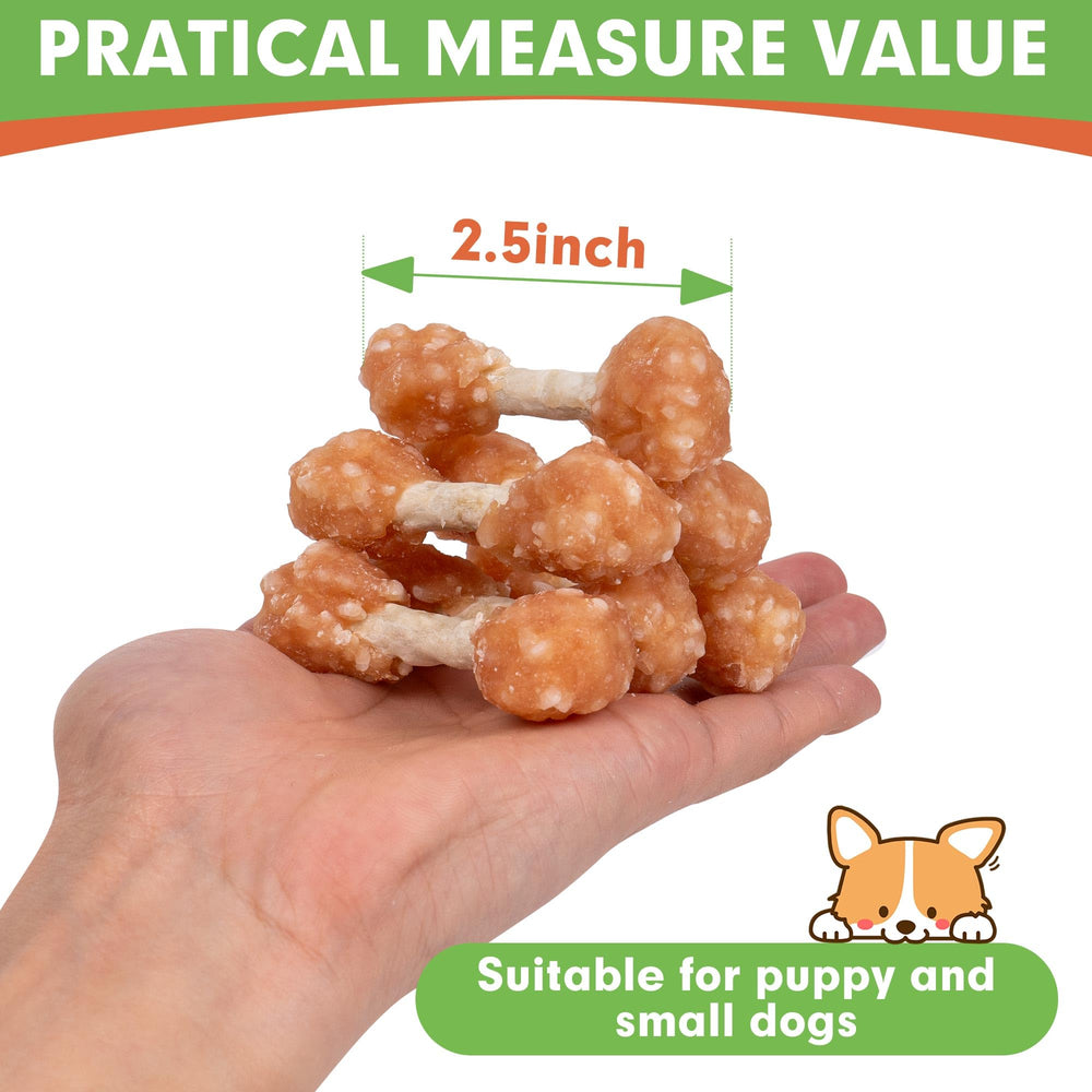 MON2SUN chicken-dumbbells close-up highlights crunchy texture and real chicken flavor