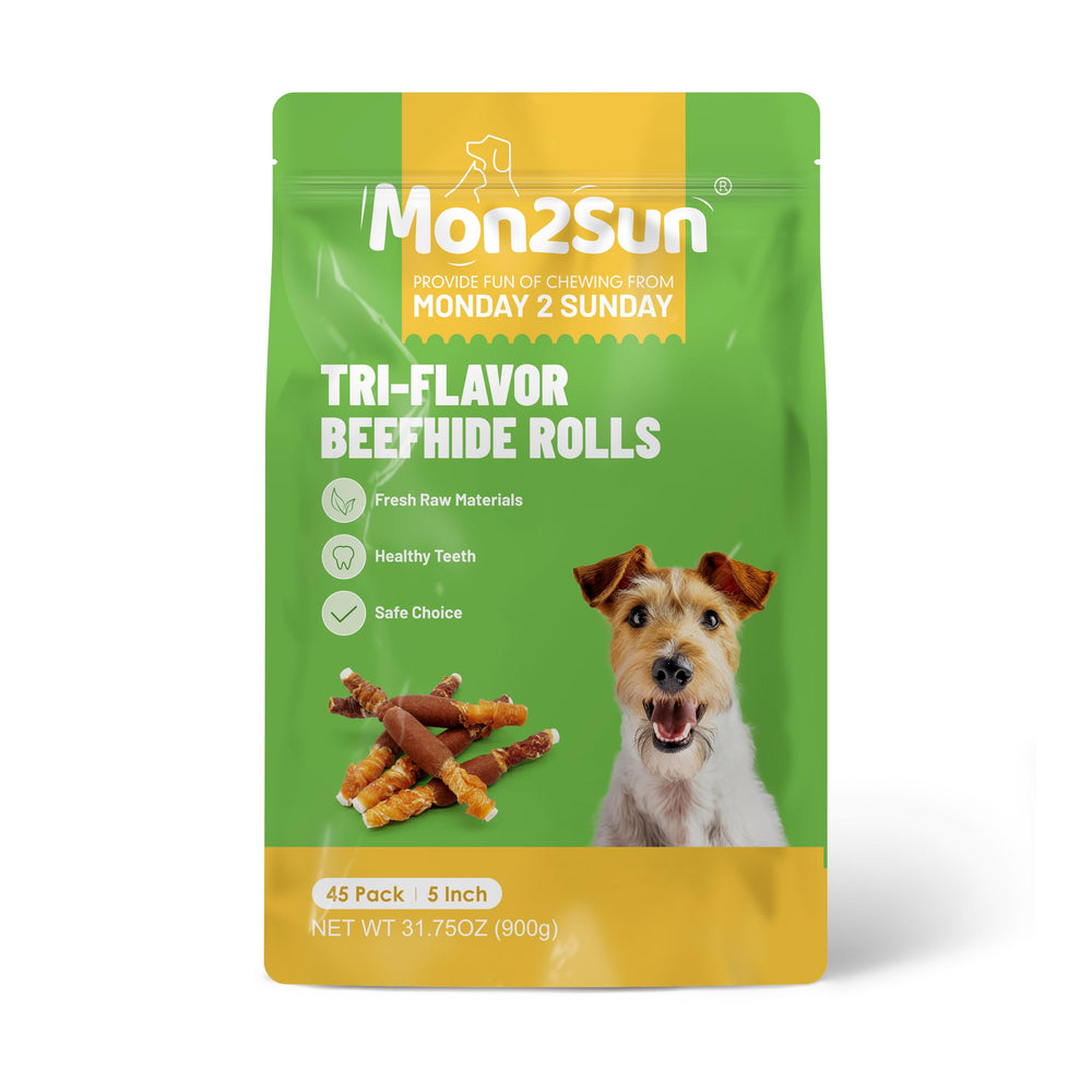 MON2SUN dog-snack-joy lifestyle shot shows happy pet enjoying chewy treat