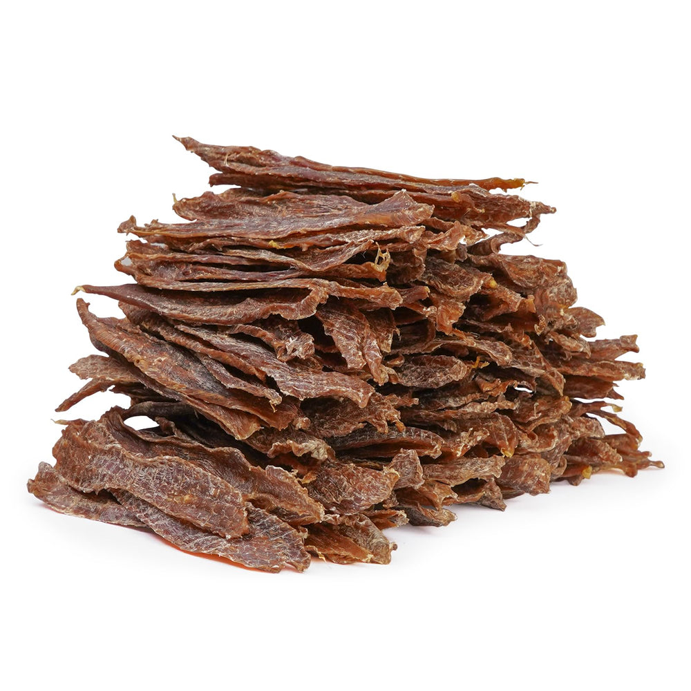 MON2SUN duck jerky packaging with resealable pouch keeps treats fresh and odor-free