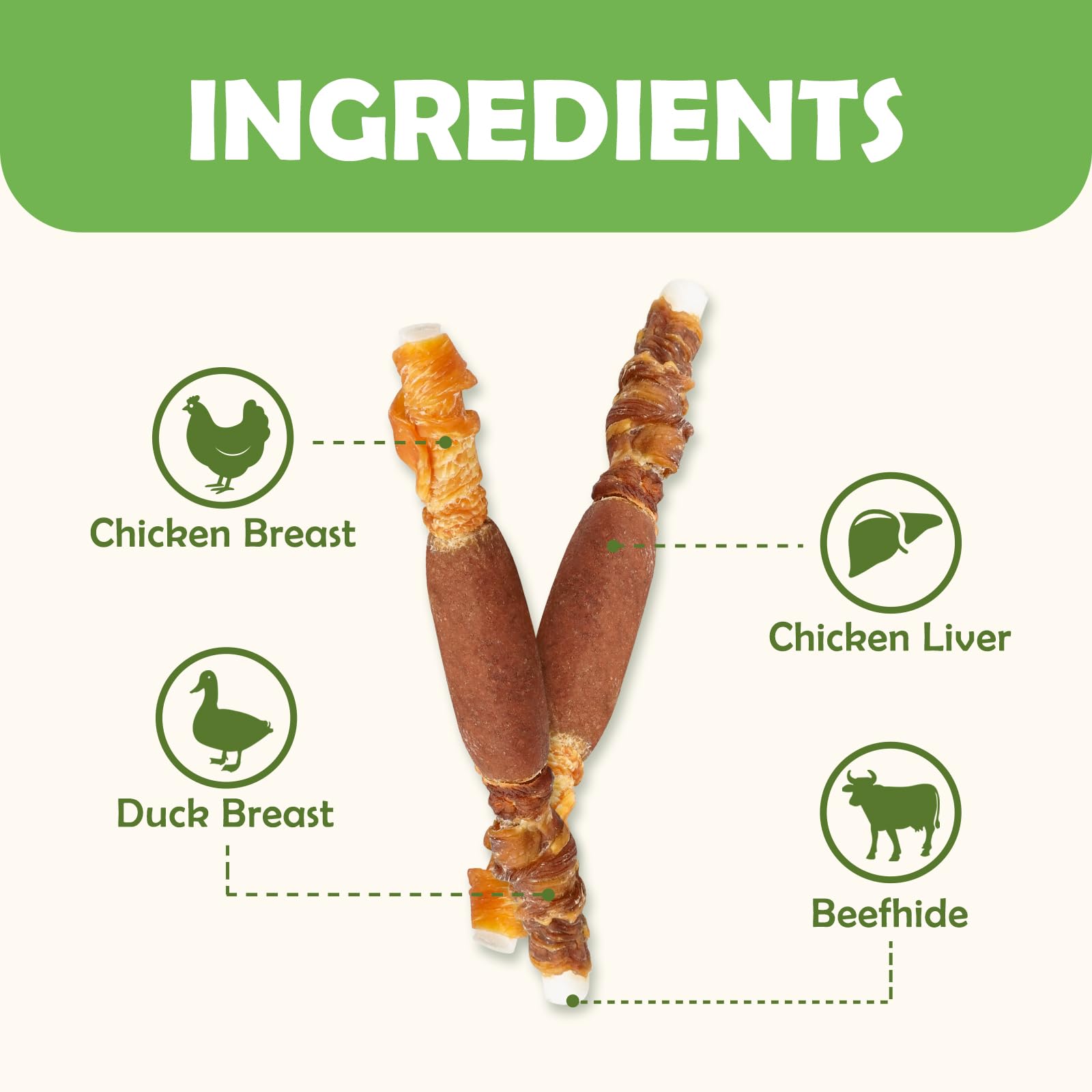 MON2SUN ingredientes naturales, snack para perros con carne real.