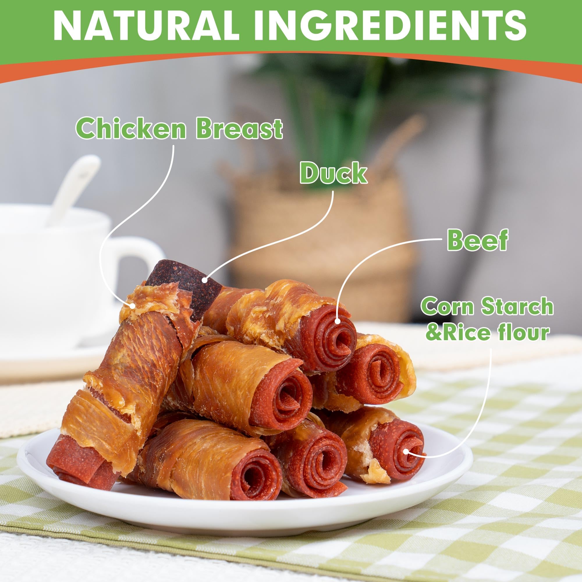MON2SUN triple flavor 3-inch rolls ideal for training rewards for small dogs