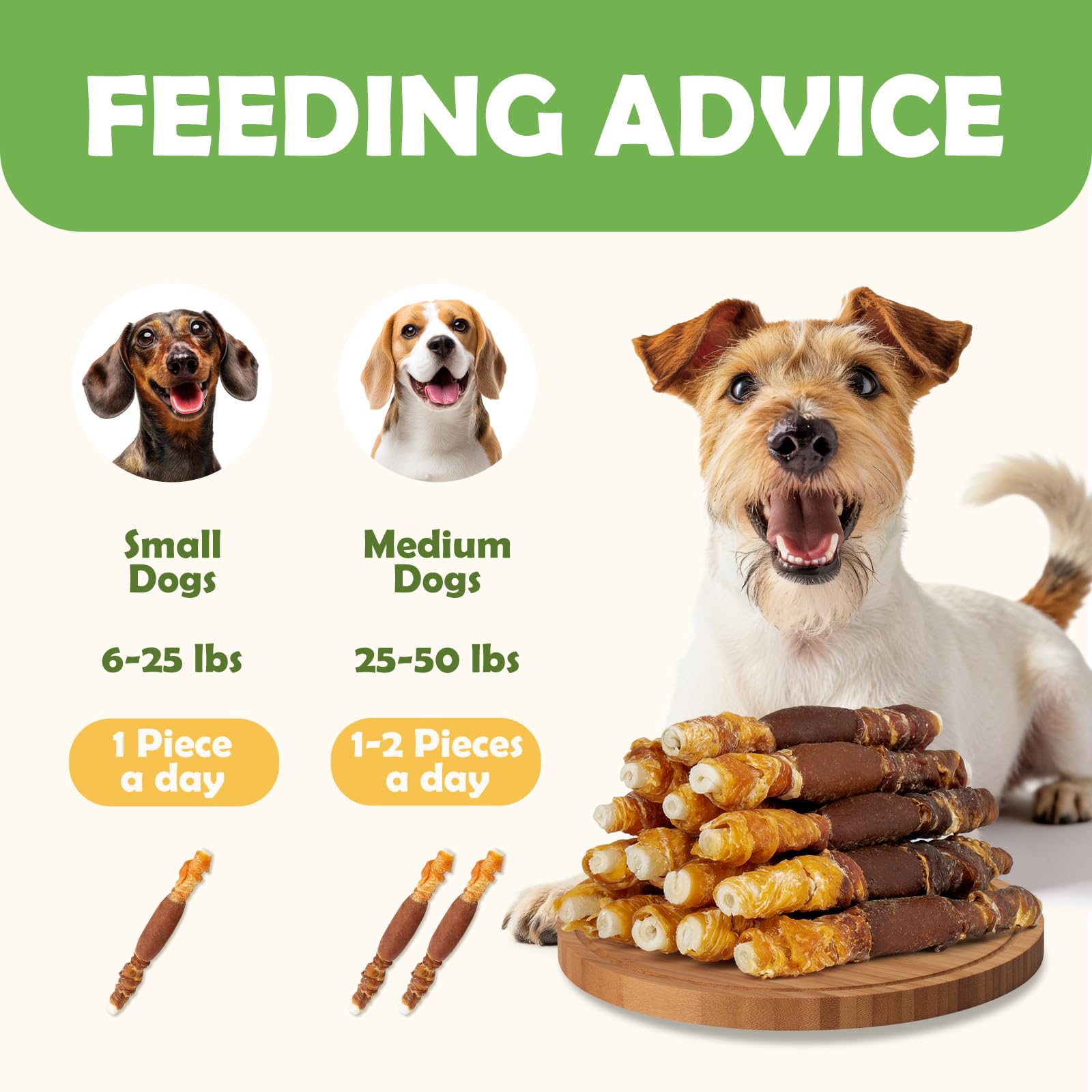 MON2SUN snack de tamaño 5 pulgadas para perros pequeños y medianos.