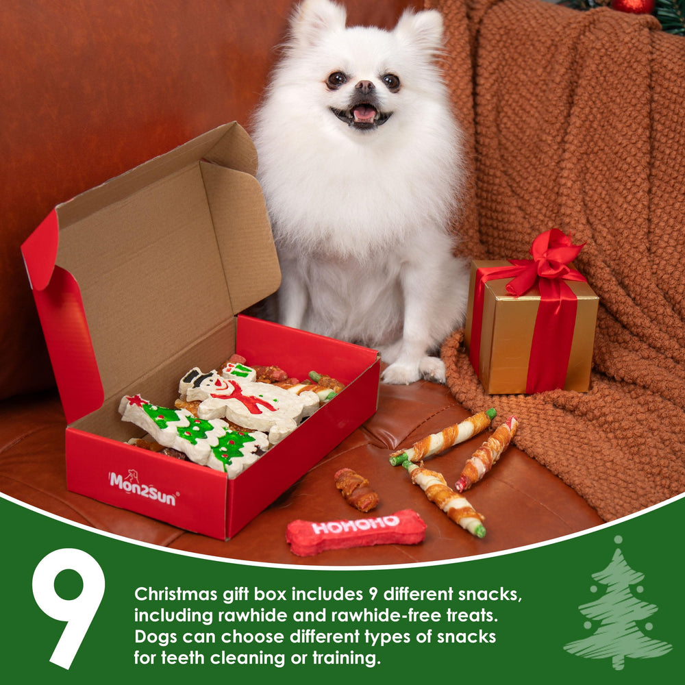 MON2SUN triple-flavor rawhide-stick provides long lasting chew variety