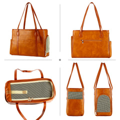 Monanller soft-side carrier interior shows comfortable space for small pets.