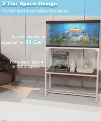 Mondazie 30gal fish tank stand rear detail highlights reinforced joints and durable frame