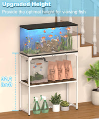 Mondazie 30gal fish tank stand side view emphasizes height for comfortable viewing